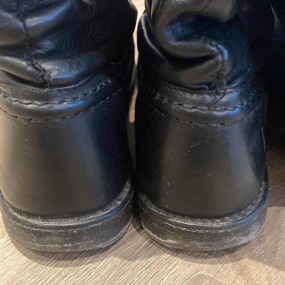 Frye Pebbled Leather Calf High Paige Trapunto Boots - Picture 8 of 14